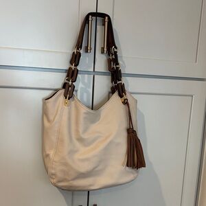 Super cute Vegan Cream and Brown Tote Bag